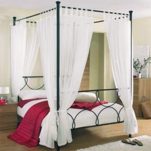 Tab Top Voile 4 Poster Bed Curtain Set. Includes 8 Voile Panels And