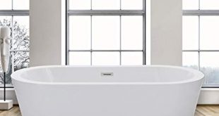 Woodbridge Freestanding Bathtub, 100% Acrylic Bath Tub, High Glossy