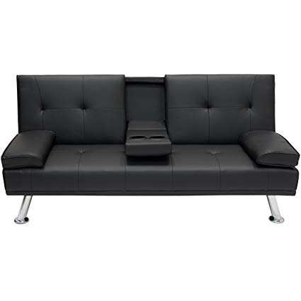 Amazon.com: Modern Entertainment Futon Black Sofa Bed Fold Up & Down