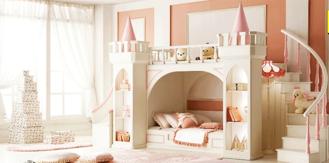 princess castle Bunk beds / Twin beds children's furniture for girls