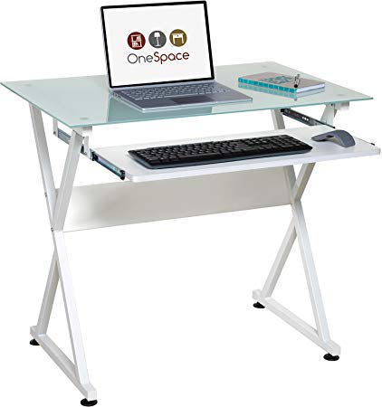 Amazon.com: OneSpace 50-JN1201 Ultramodern Glass Computer Desk White