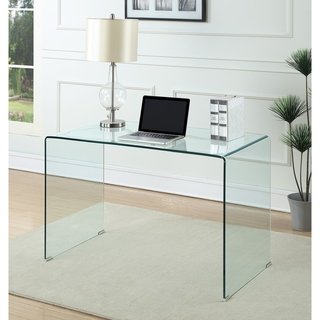 Shop Contemporary Clear Glass Writing Desk - Free Shipping Today 