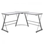 Portland Glass L Shaped Computer Desk Gray - Room & Joy : Target