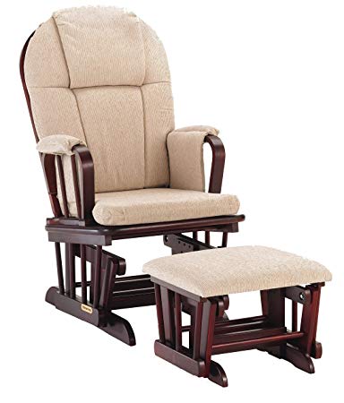 Amazon.com: Shermag Glider Rocker Combo, Cherry with Beige Chenille