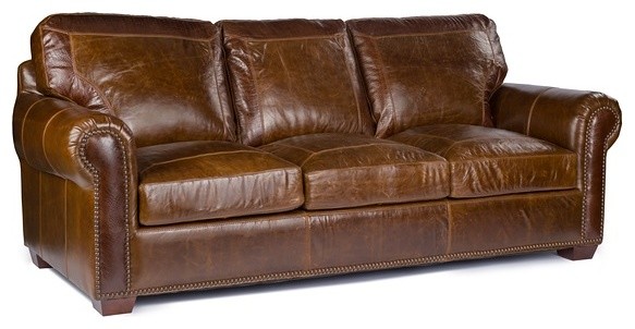 Anchor Bay Collection Top Grain Leather Sofa, Pecan Alligator