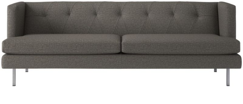 avec tufted grey sofa + Reviews | CB2