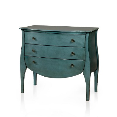 Sun & Pine Jenna French Country 3 Drawer Hallway Table Blue : Target