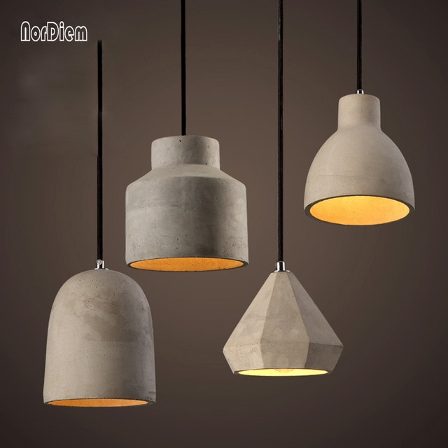 20 Kinds Loft Cement Pendant Lights Modern Industrial Concrete