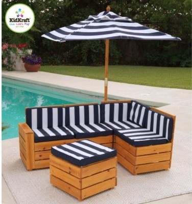 KidKraft Kids Outdoor Sectional Patio Set - Modern - Outdoor Sofas