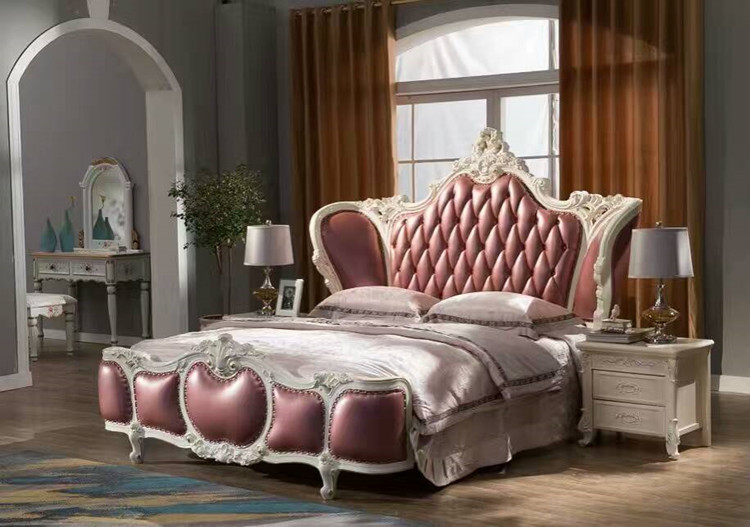 bedroom furniture luxury king size bed french style furniture-in