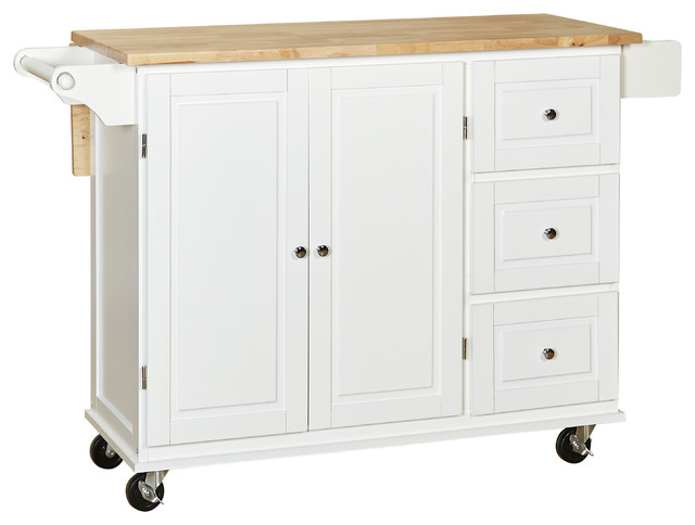 Sundance Kitchen Cart With Wood Top - Transitional - Kitchen Islands