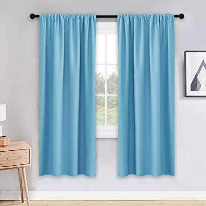 Amazon.com: PONY DANCE Blue Curtains 72 inch - Light Blocking