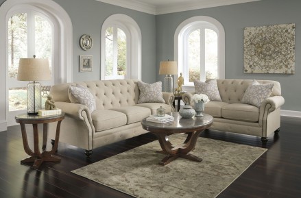 Signature Design by Ashley Kieran Natural Living Room Set - Kieran