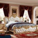 French luxury bed with gold color no mattress H904 -in Beds from