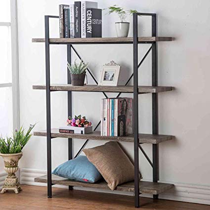 Amazon.com: HSH Furniture 4-Shelf Vintage Industrial Bookshelf