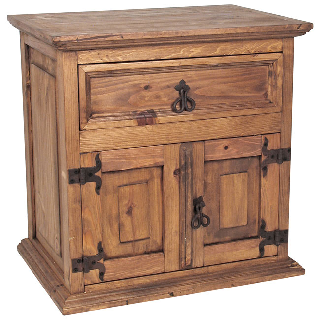 Mexican Rustic Furniture Double Door Nightstand