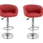 Isu Faux Leather Modern Adjustable Bar Stool (Set of 2)