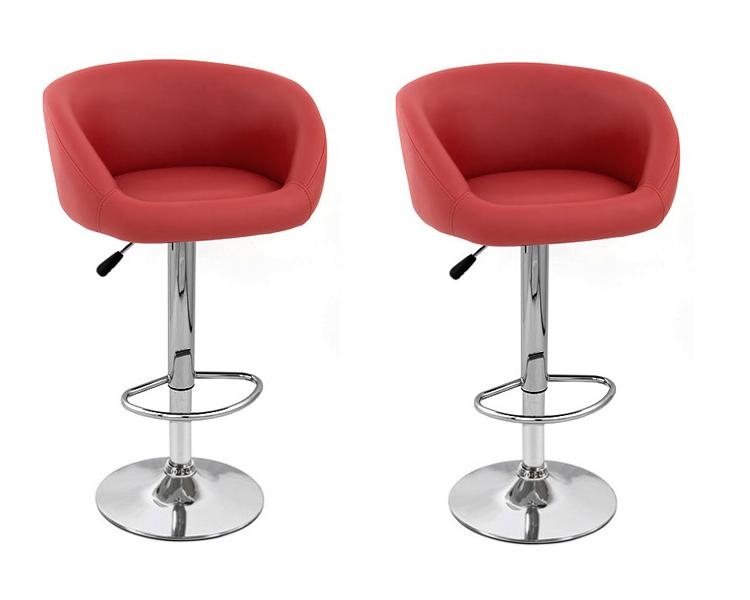 Isu Faux Leather Modern Adjustable Bar Stool (Set of 2)