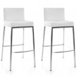 White Modern Bar Stools EPSILON (set of 2) - Miliboo