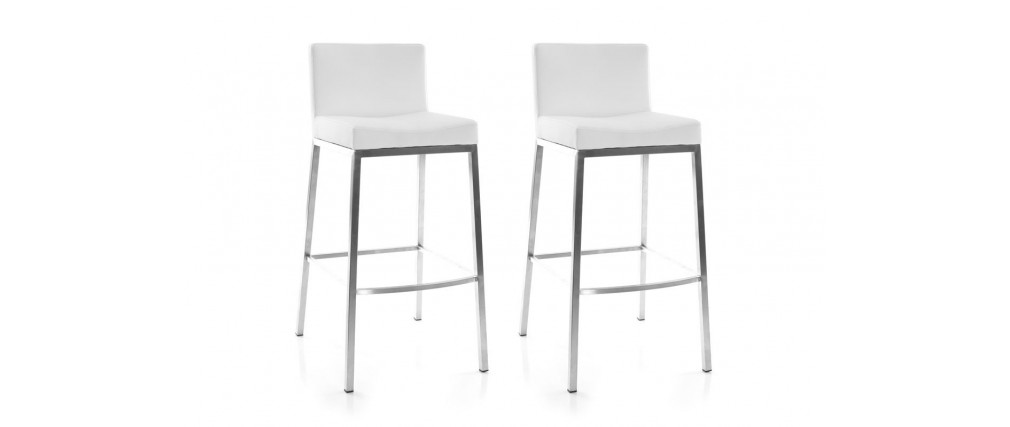 White Modern Bar Stools EPSILON (set of 2) - Miliboo