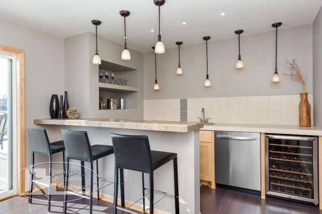 Basement Wet Bar - Modern - Basement - Minneapolis - by FBC Remodel