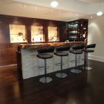 Modern Walnut Basement Bar - Modern - Basement - Atlanta - by