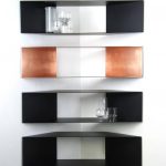 Contemporary Minimal Sculptural Metal Black and Copper Corner