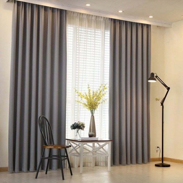 NAPEARL Modern curtain plain solid color blackout full shade living 