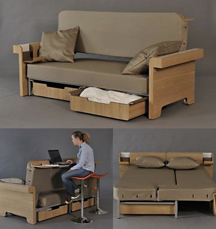 Multipurpose sofa sleeper to  create illusion of a big room