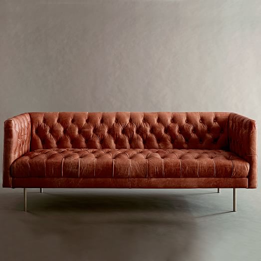 Modern Chesterfield Leather Sofa (79