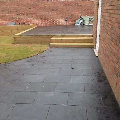 Black Slate Paving ✓ Patio Slabs Garden ✓20m2 600x400mm 15 to 20mm