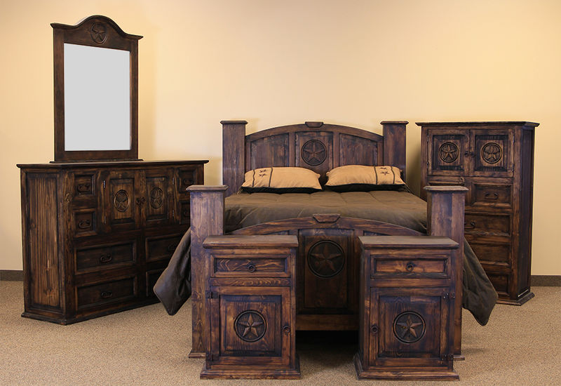 LMT | Mansion with Star Rustic Bedroom Set in Medio | Dallas