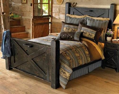 rustic bedroom sets for cheap | home- | headboard ideas | Rustic