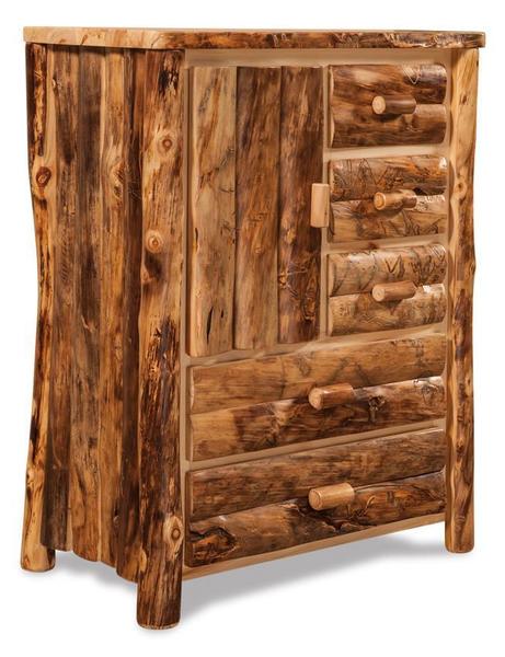 Amish Log Furniture Rustic Aspen Armoire