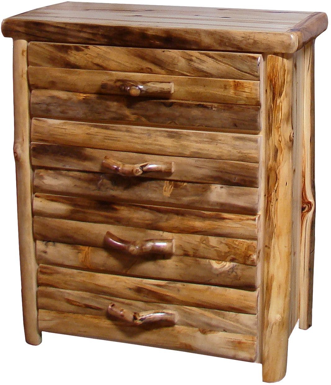 Rustic Log Furniture Bedroom 4 Drawer Chest 4DCL-39-NN - Abernathy's