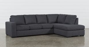 Lucy Dark Grey 2 Piece Sleeper Sectional W/Raf Chaise | Living Spaces