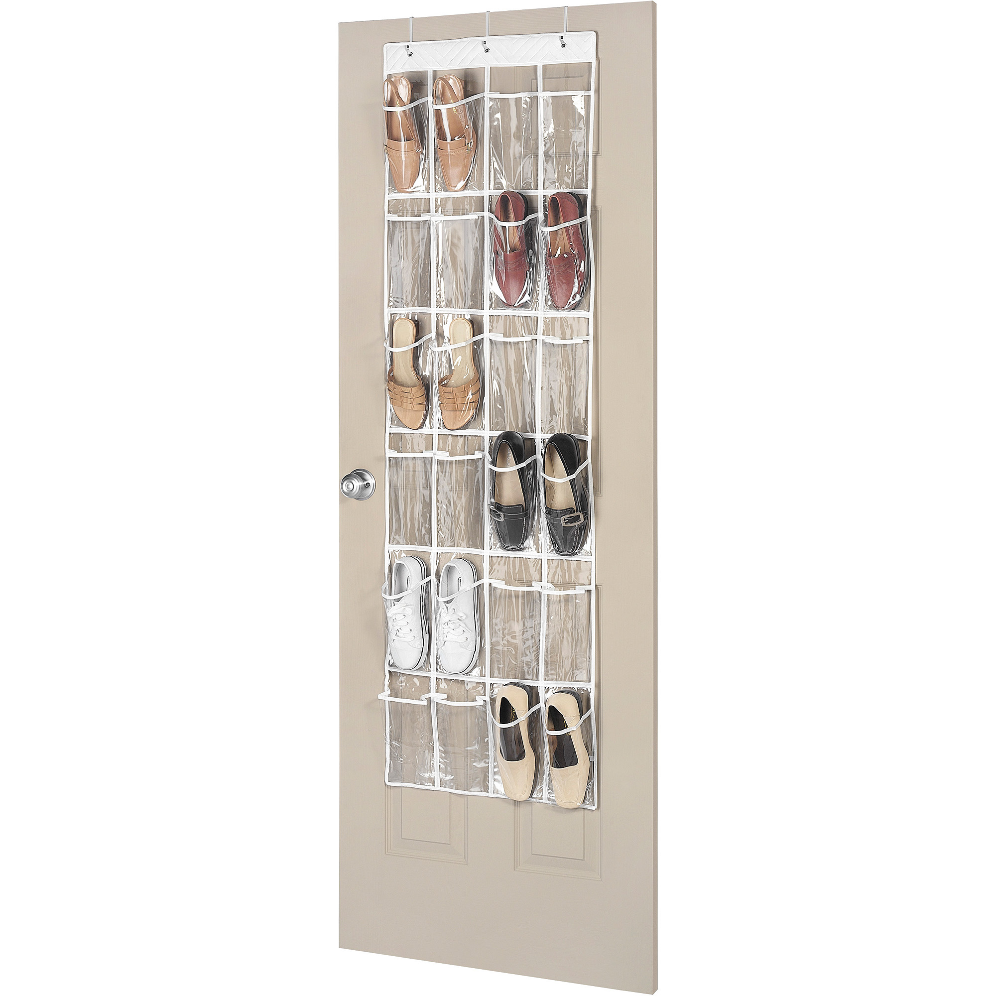 Whitmor 24 Pocket Over the Door Shoe Organizer - Clear - Walmart.com