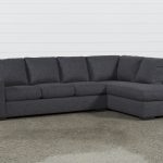 Lucy Dark Grey 2 Piece Sleeper Sectional W/Raf Chaise | Living Spaces