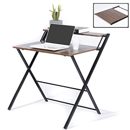 Amazon.com: GreenForest Folding Desk for Small Space, 2 Tiers