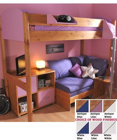 Stompa Casa 8 Loft Bed with Sofa Bed & Cupboard - £912.00 | Pretty