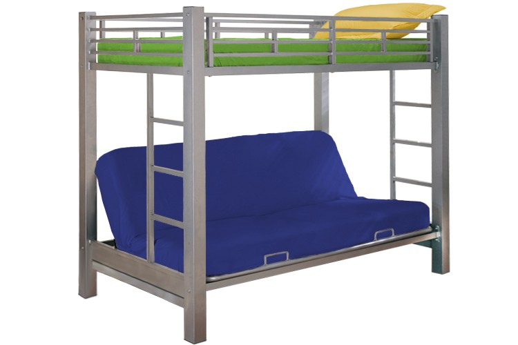 Kids Metal Futon Bunk Bed | Roboto Silver | The Futon Shop