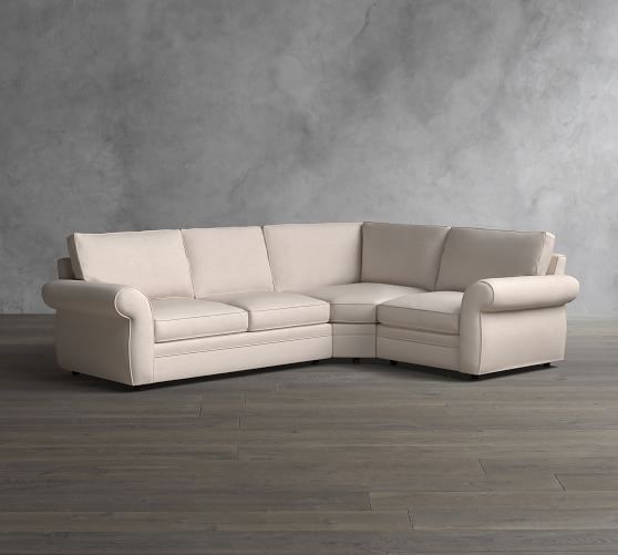 Pearce Roll Arm Upholstered 3-Piece Sectional with Wedge | Pottery Barn