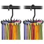 IPOW Upgraded Twirling Tie Rack Adjustable Belt Hanger Scarf Holder