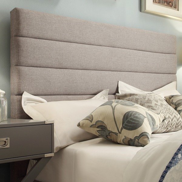 Shop Corbett Horizontal Tufted Gray Linen Upholstered Headboard by