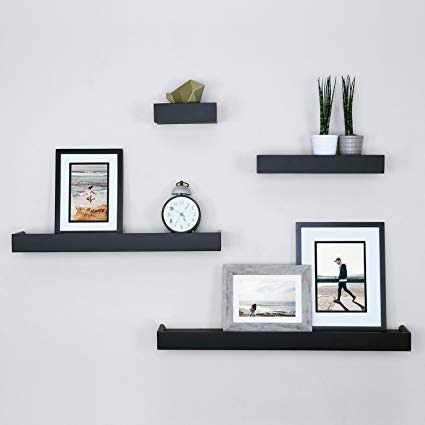 Amazon.com: Ballucci Modern Ledge Wall Shelves, Set of 4, Black 