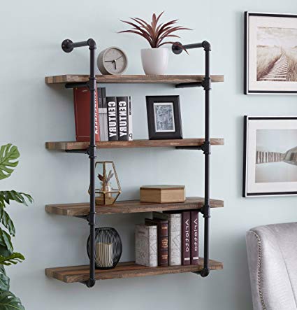 Amazon.com: Homissue 4-Shelf Rustic Pipe Shelving Unit, Metal