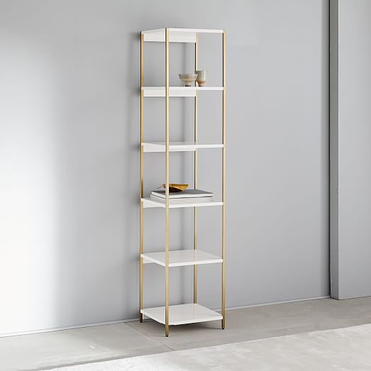 Zane Narrow Bookshelf - White | west elm