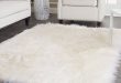 White Faux Sheepskin Rug Long Wool Faux Fur Blanket Decorative