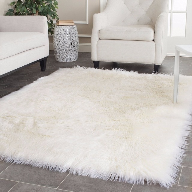 White faux sheepskin rug is a  real classic