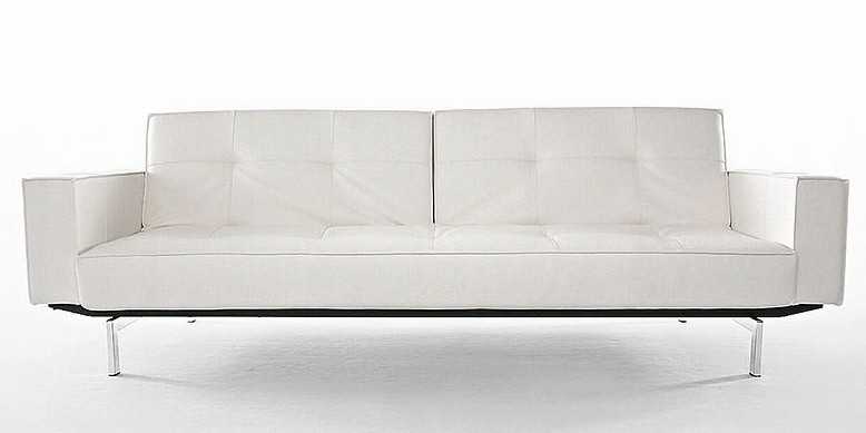 Karina White Deluxe Modern Sleeper Sofa | Modern Convertible Sofa